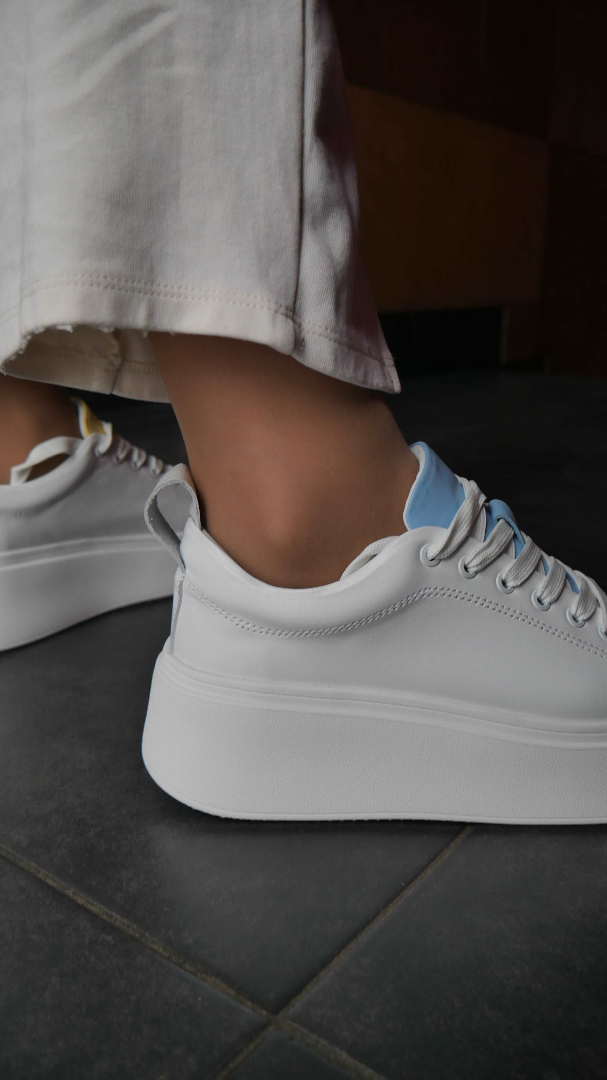 a new model of snow-white sneakers